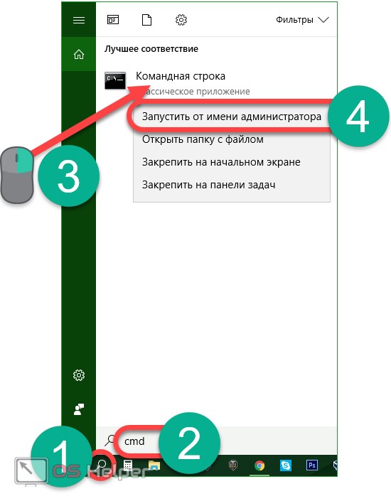 Запуск командной строки от имени администратора