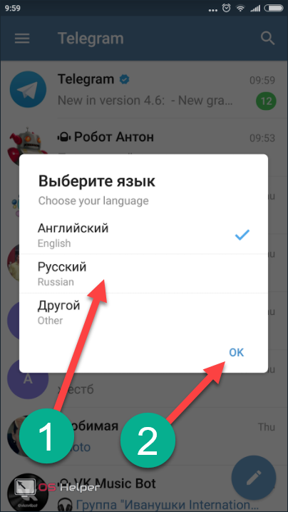 Выбор языка при запуске
