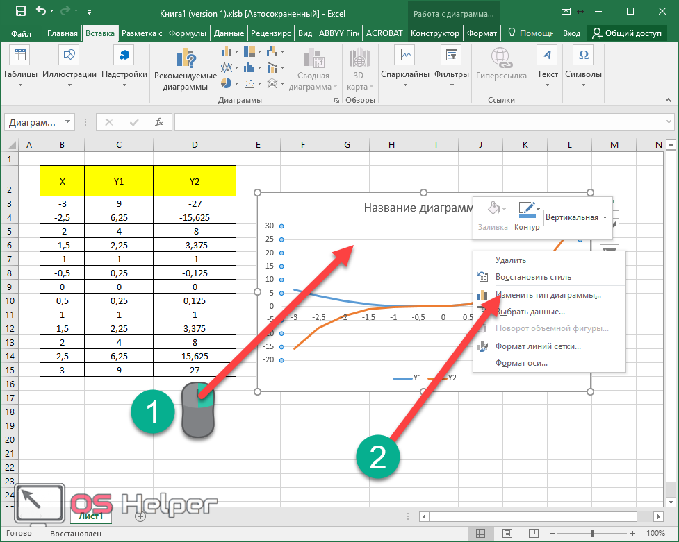 Excel график карта