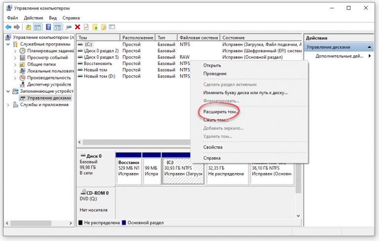 Проверка места на диске sql