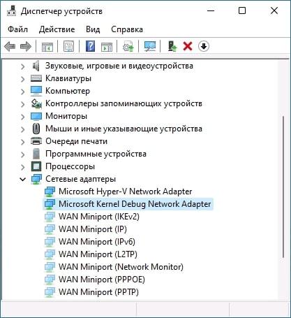 Что такое Microsoft Kernel Debug Network Adapter