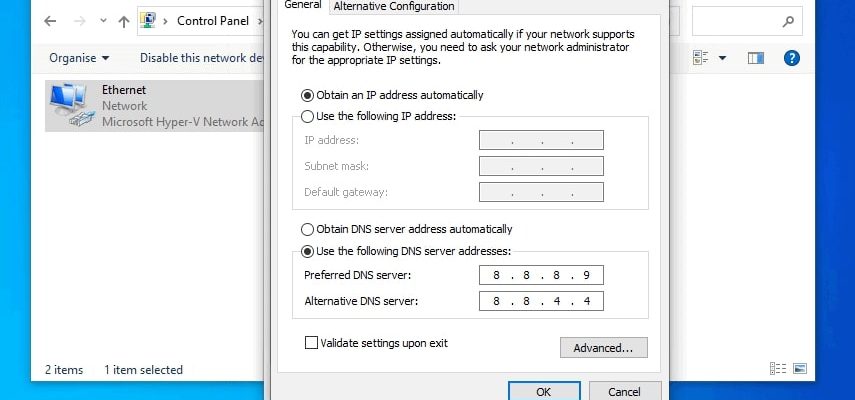DNS-сервер в Windows 10