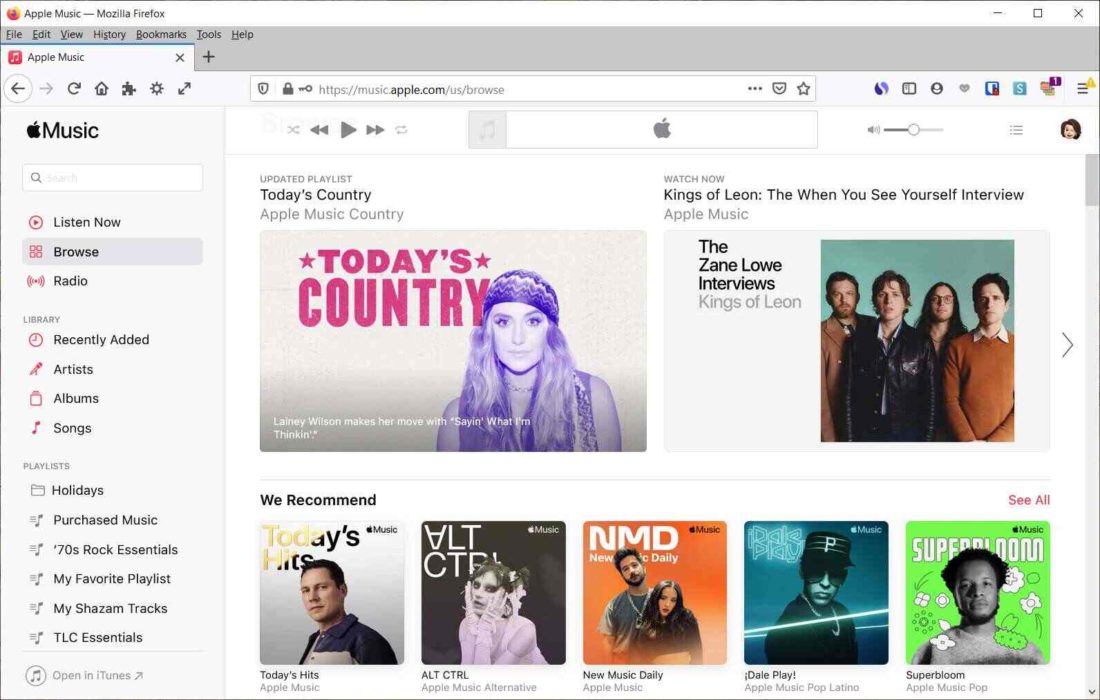 Apple Music в браузер