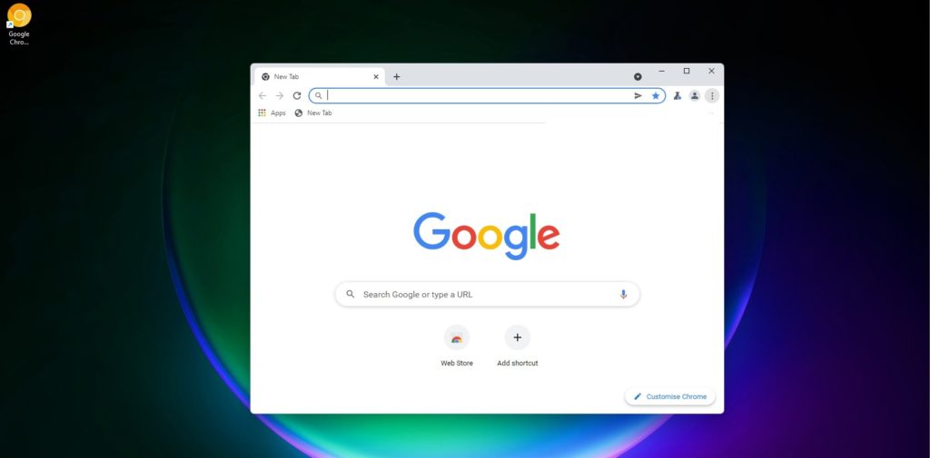 классический дизайн браузера Google Chrome