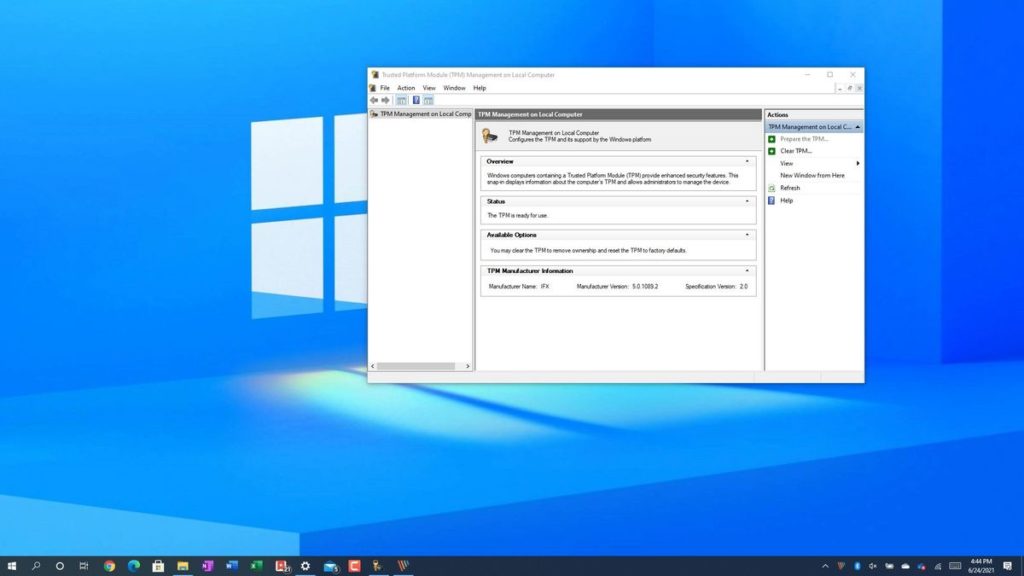доверенный модуль TPM для установки Windows 11